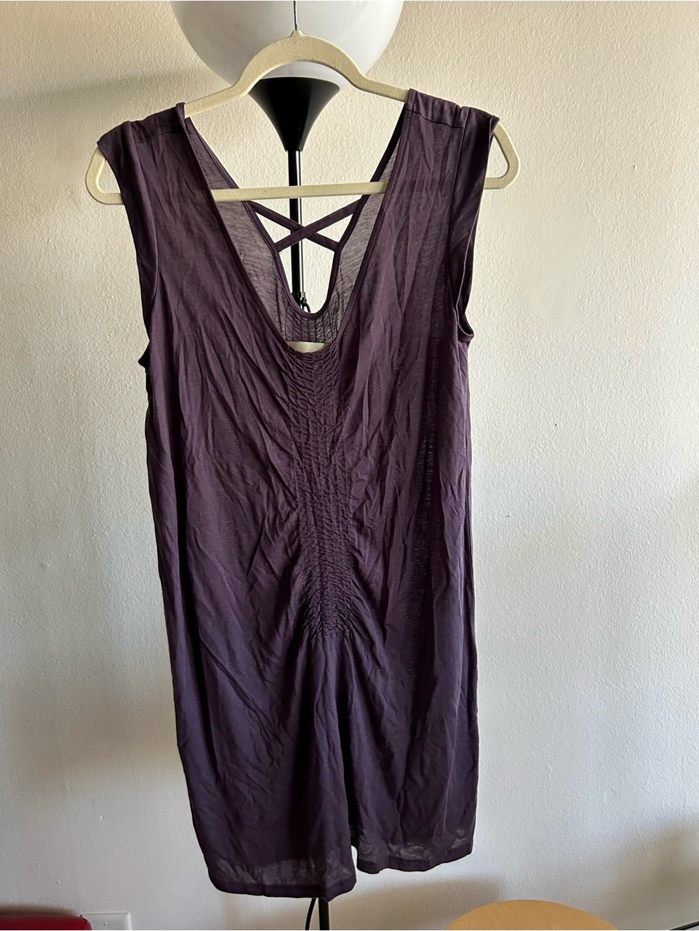 leifsdottir Deep Purple Textured V-Neck Top